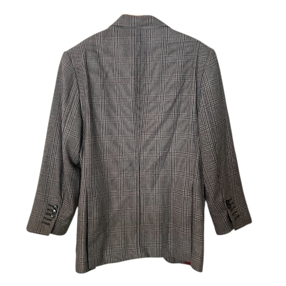 Adam Fashion Men's Windowpane Plaid Single Breasted 6Button Blue Suit 42L/38 NEW - Picture 4 of 16